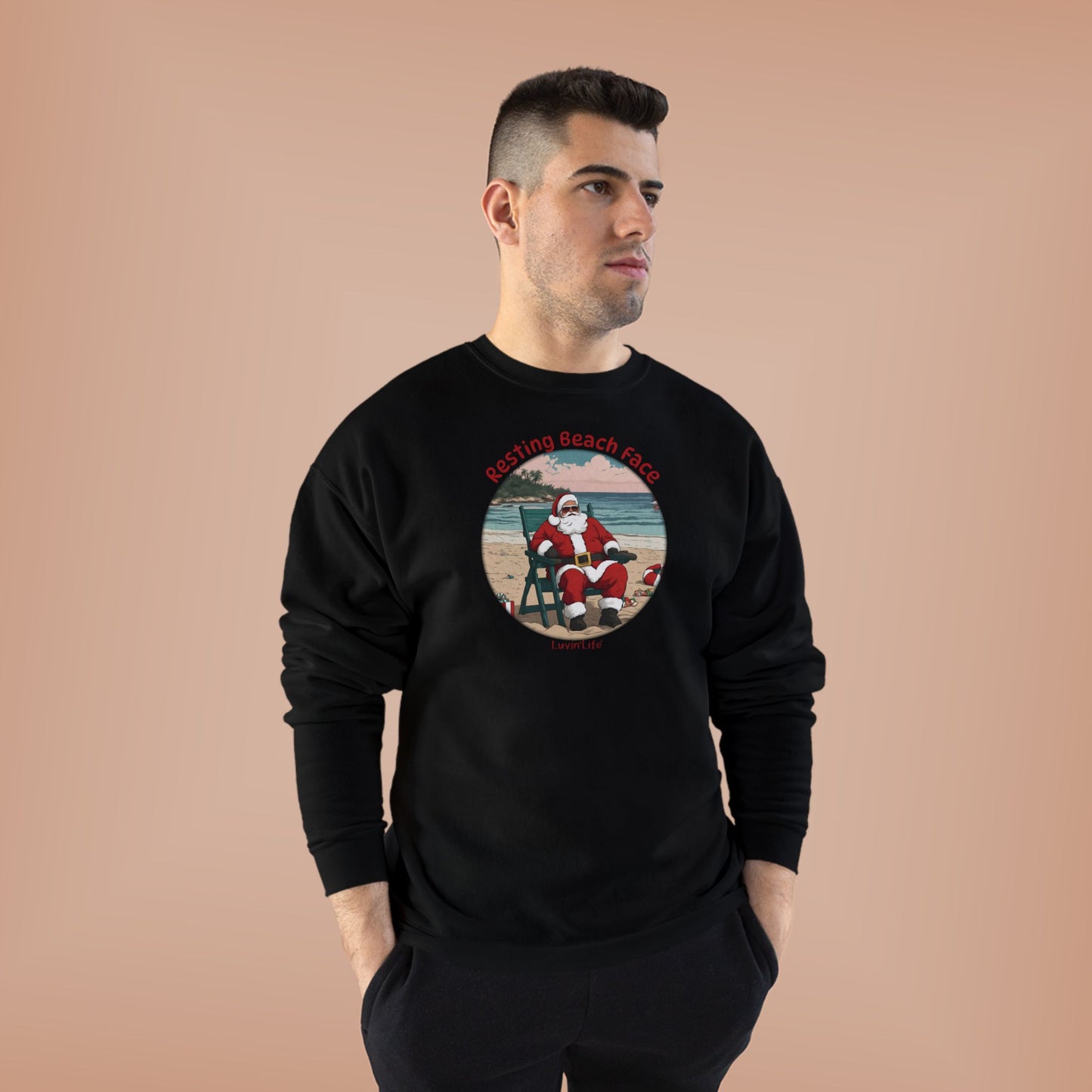 RESTING BEACH FACE - SANTA -Unisex Crewneck Sweatshirt (+4XL)