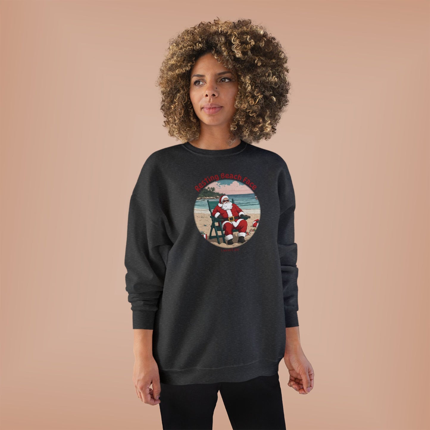 RESTING BEACH FACE - SANTA -Unisex Crewneck Sweatshirt (+4XL)