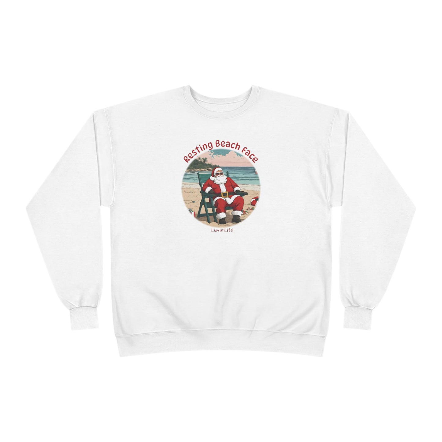 RESTING BEACH FACE - SANTA -Unisex Crewneck Sweatshirt (+4XL)