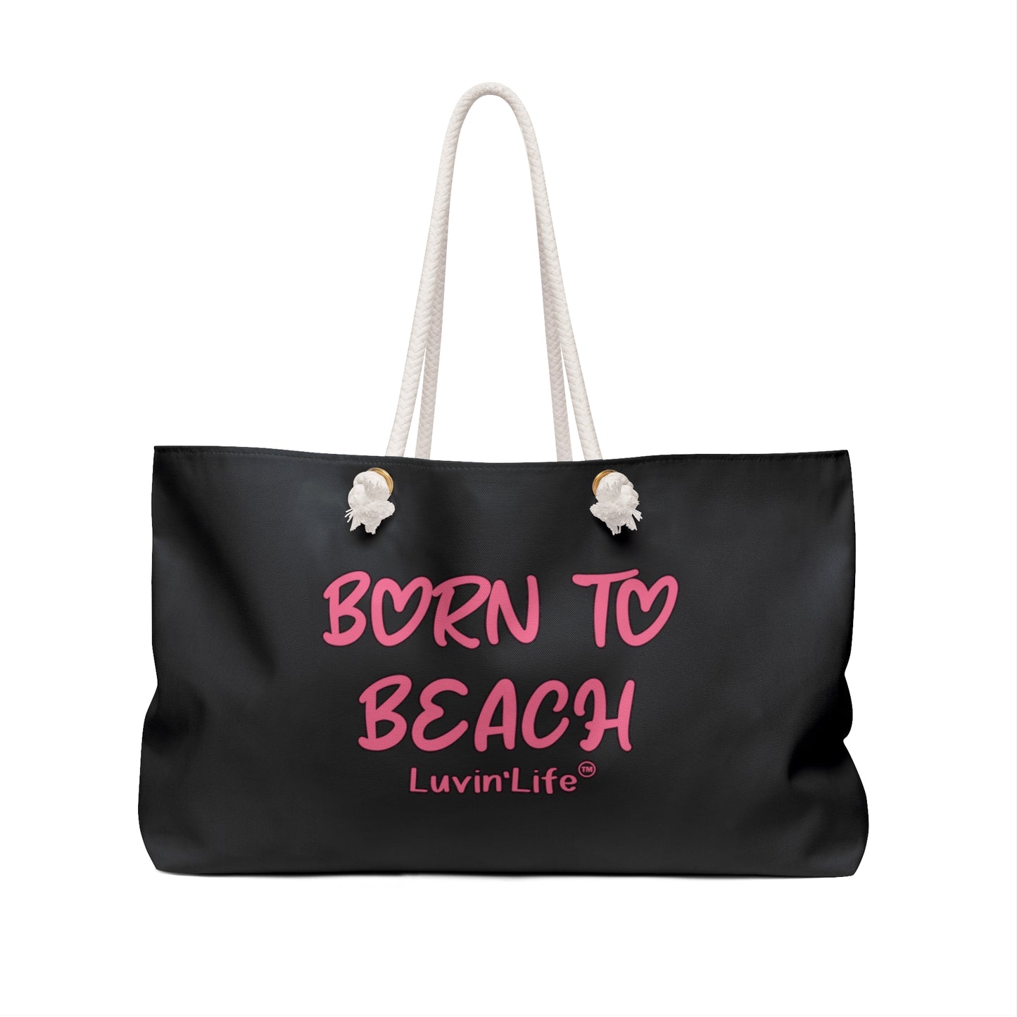 BORN TO BEACH - Weekender Bag (black/pink)