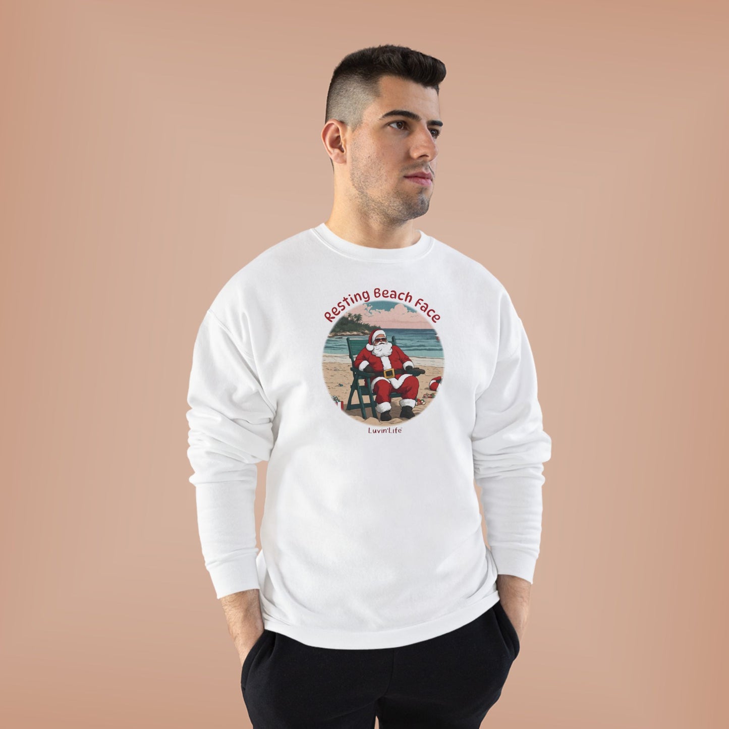 RESTING BEACH FACE - SANTA -Unisex Crewneck Sweatshirt (+4XL)