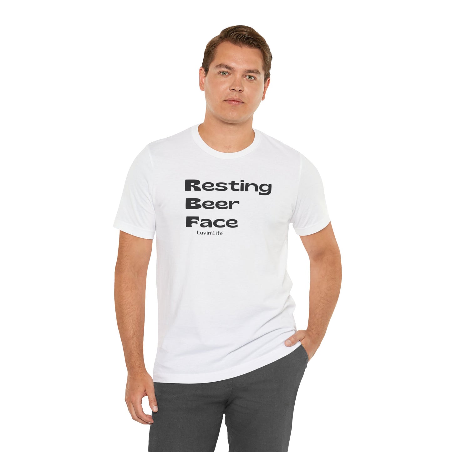 RESTING BEER FACE - Bella+Canvas Unisex Jersey Short Sleeve Tee (+5xl)