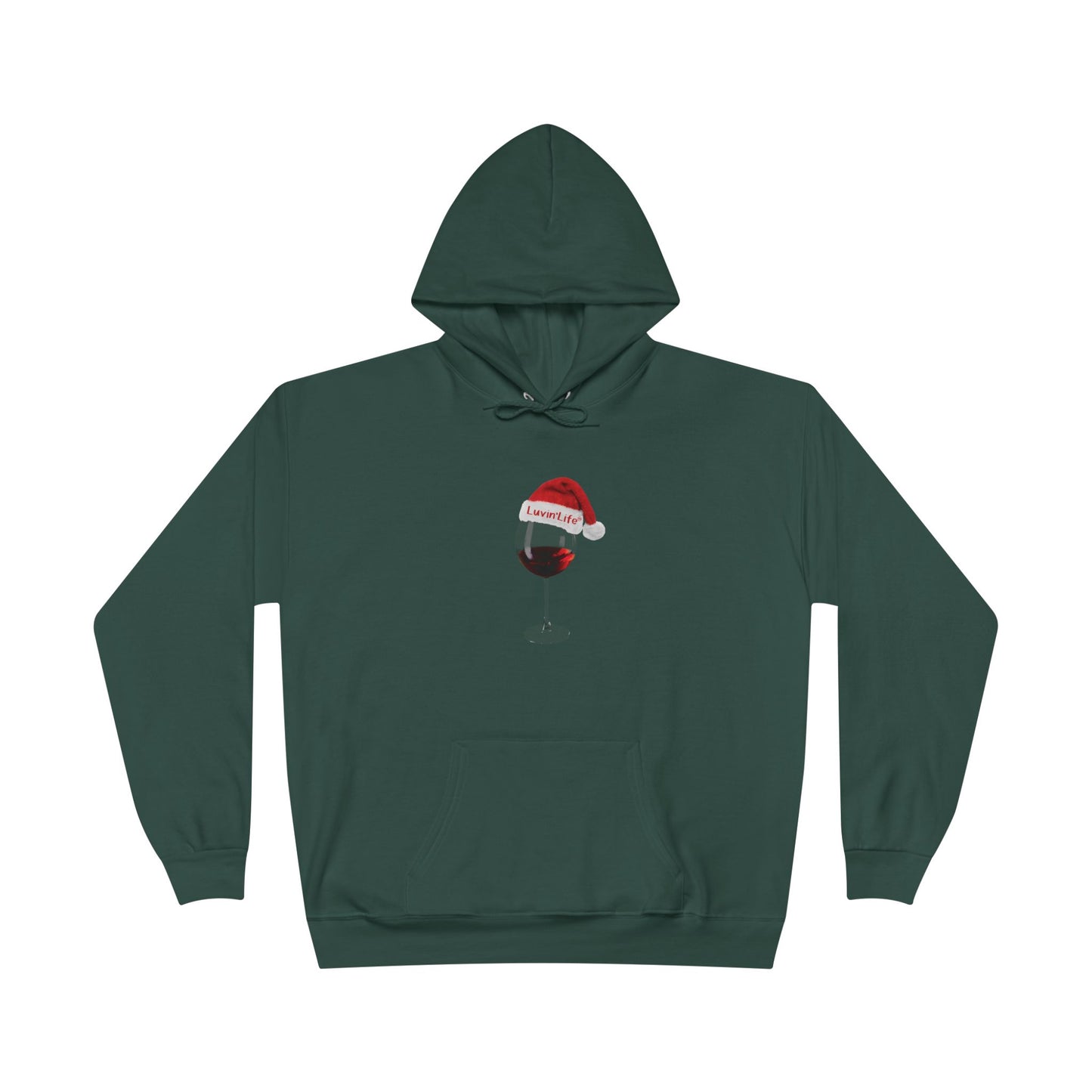 RED WINE SANTA HAT - Unisex  Pullover Hoodie Sweatshirt (+3XL)