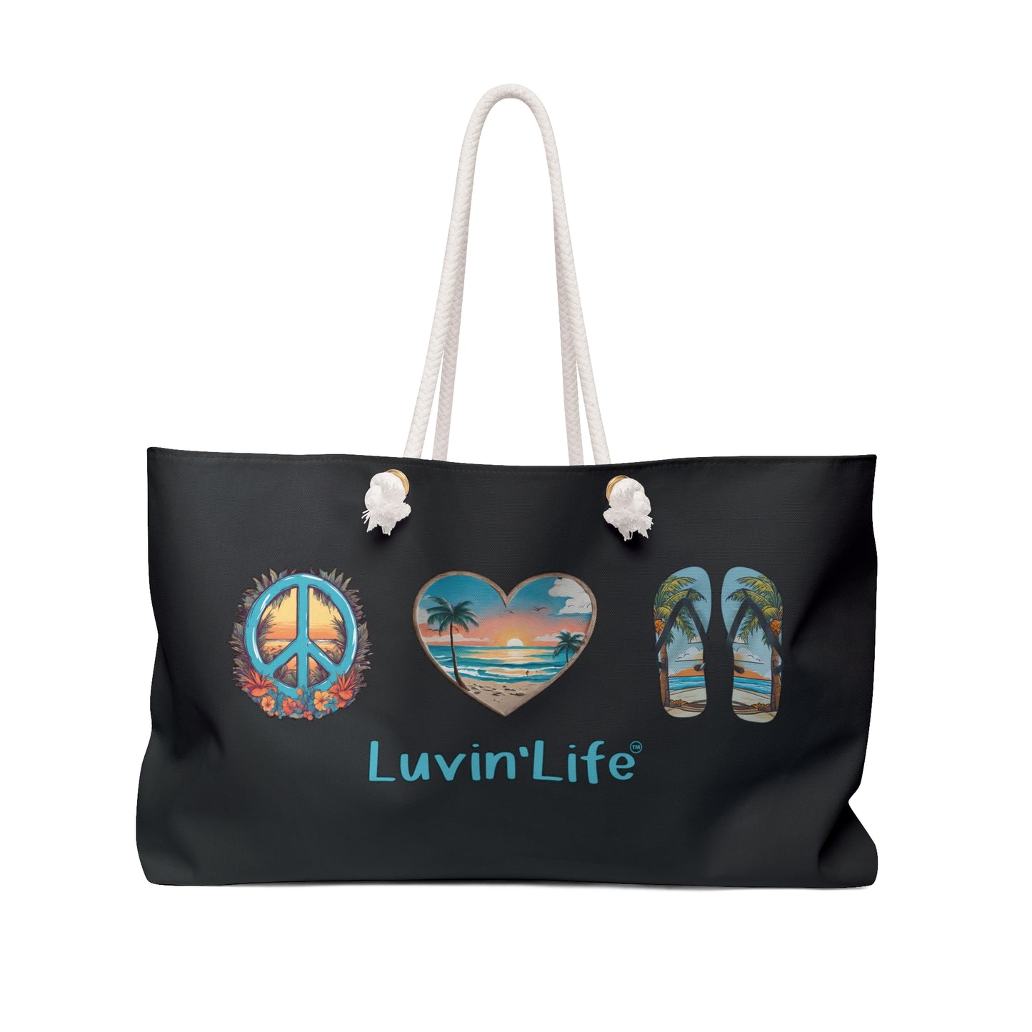 PEACE LOVE FLIP FLOPS  - Weekender Bag