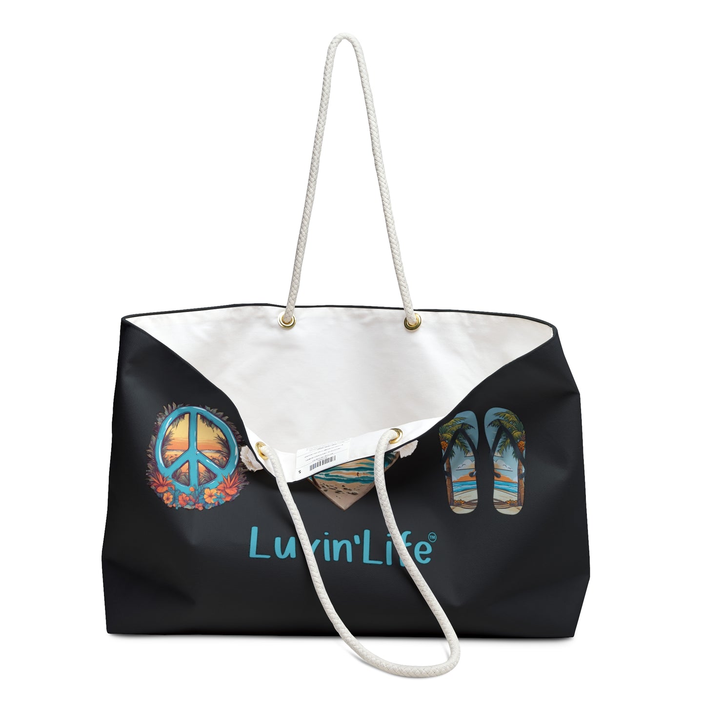 PEACE LOVE FLIP FLOPS  - Weekender Bag