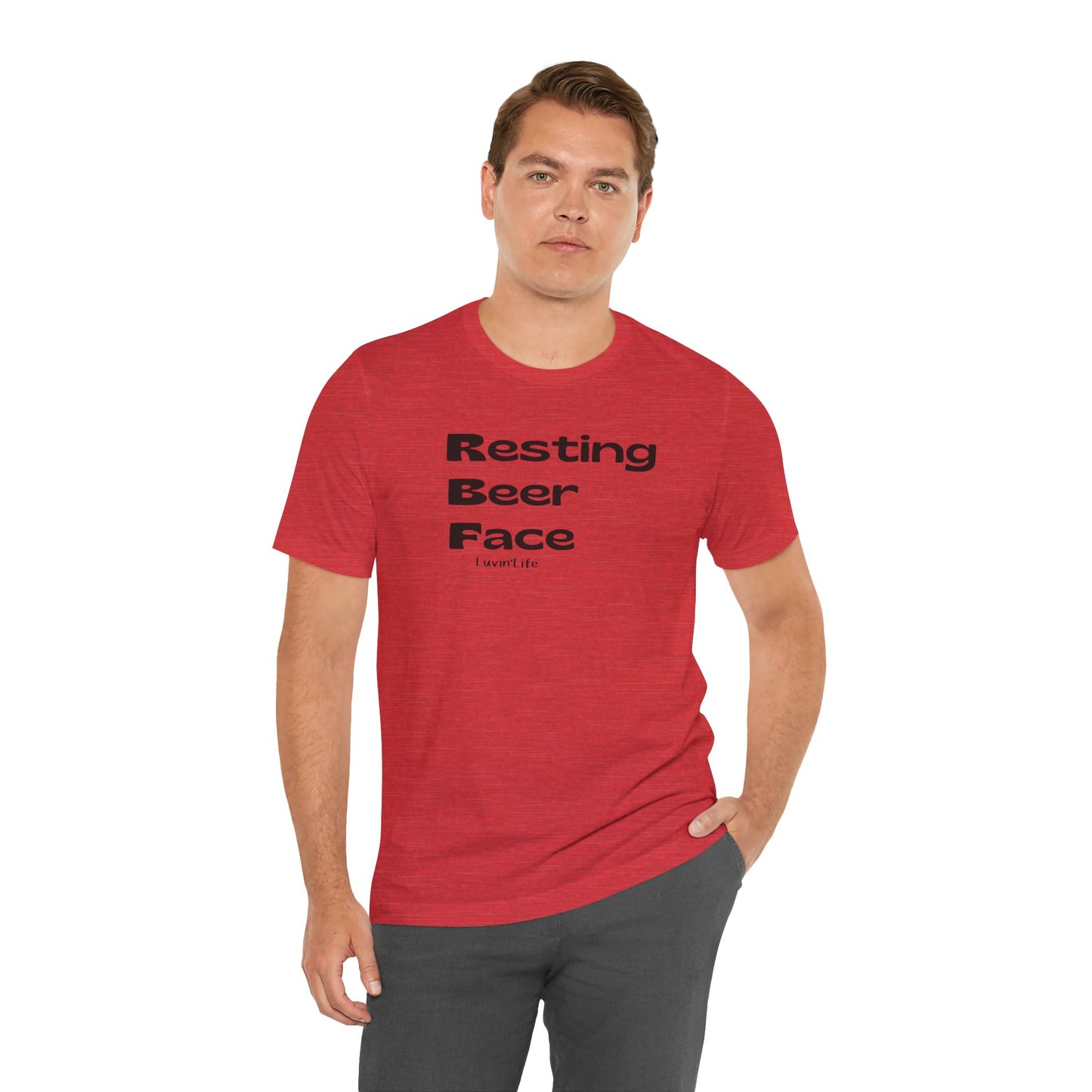 RESTING BEER FACE - Bella+Canvas Unisex Jersey Short Sleeve Tee (+5xl)