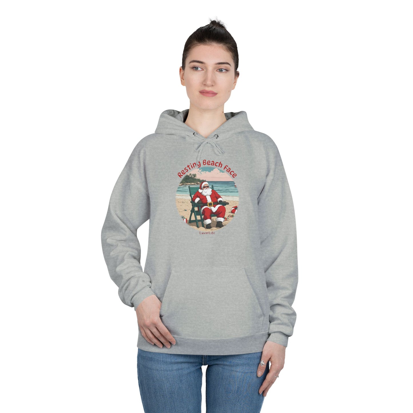 RESTING BEACH FACE - SANTA - Unisex Pullover Hoodie Sweatshirt (+3XL)