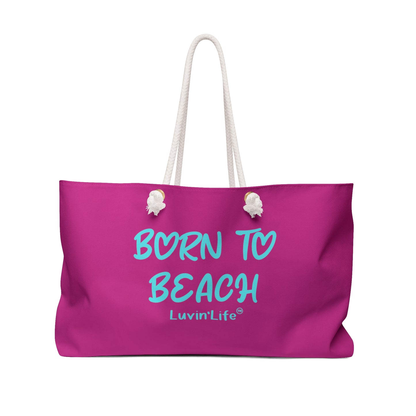 BORN TO BEACH - Weekender Bag (fuchsia/teal)