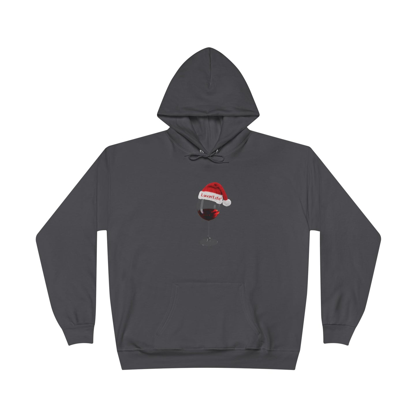 RED WINE SANTA HAT - Unisex  Pullover Hoodie Sweatshirt (+3XL)