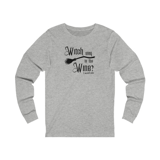 WITCH WAY TO THE WINE - Bella+Canvas Unisex Jersey Long Sleeve Tee