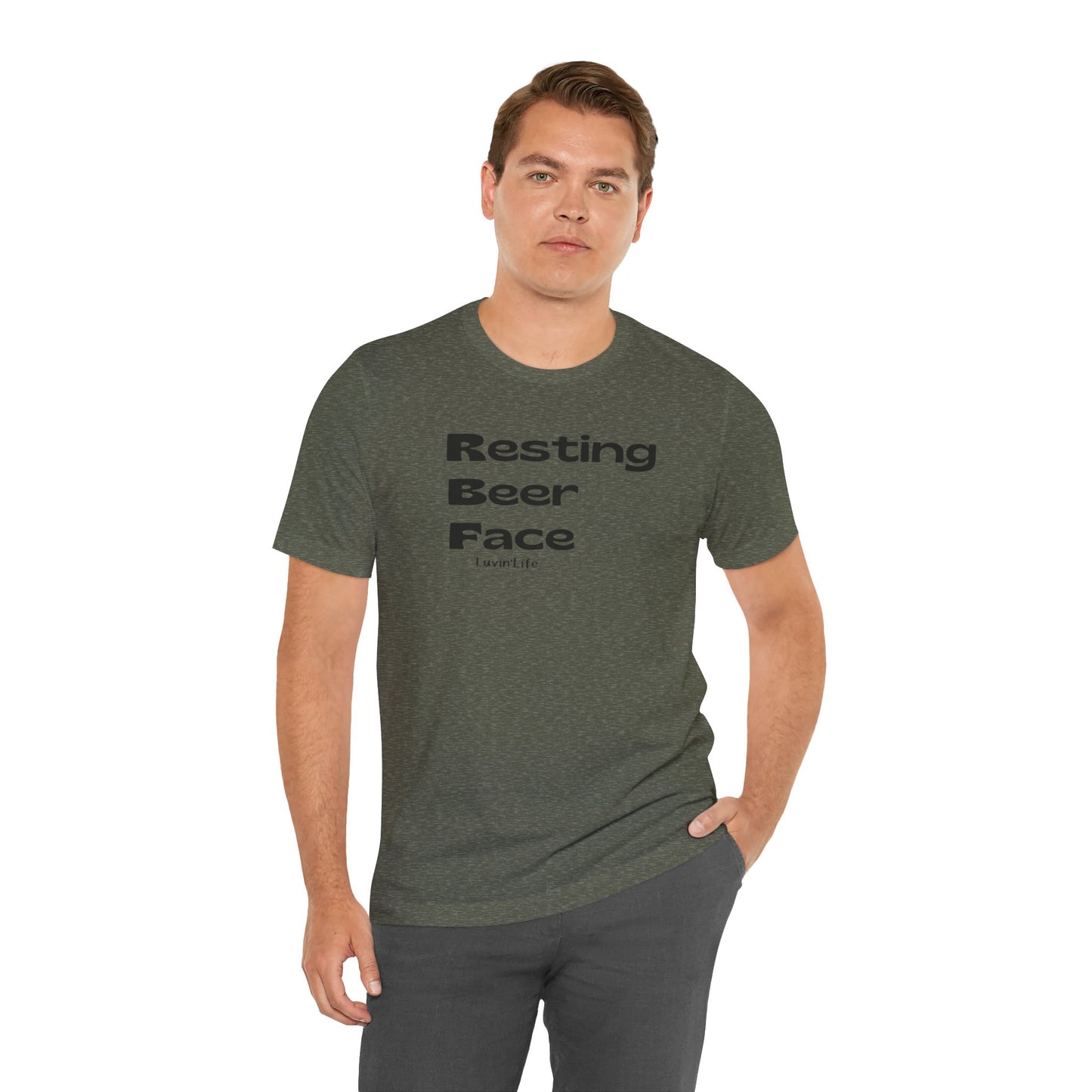 RESTING BEER FACE - Bella+Canvas Unisex Jersey Short Sleeve Tee (+5xl)