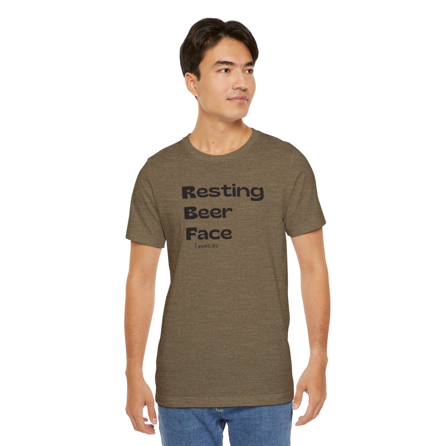 RESTING BEER FACE - Bella+Canvas Unisex Jersey Short Sleeve Tee (+5xl)