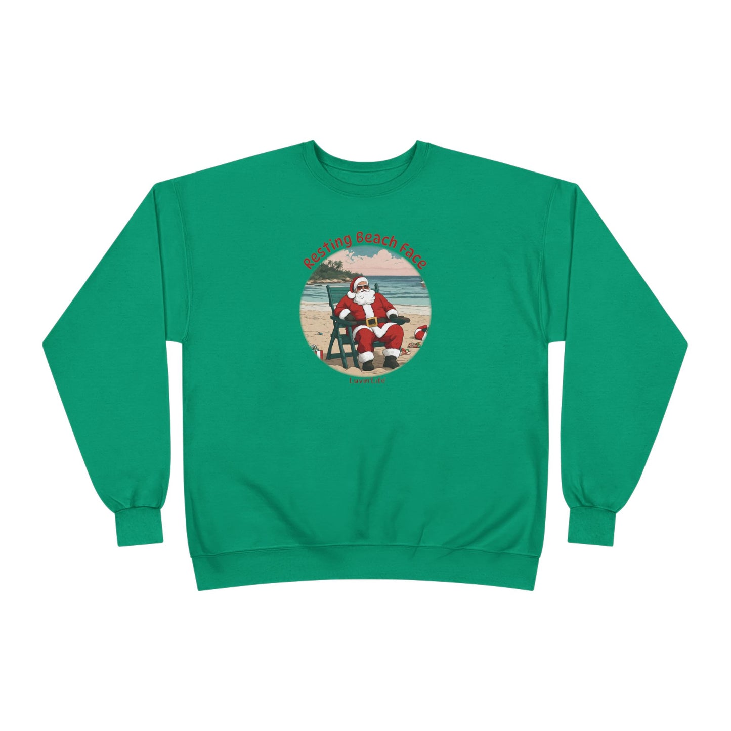 RESTING BEACH FACE - SANTA -Unisex Crewneck Sweatshirt (+4XL)