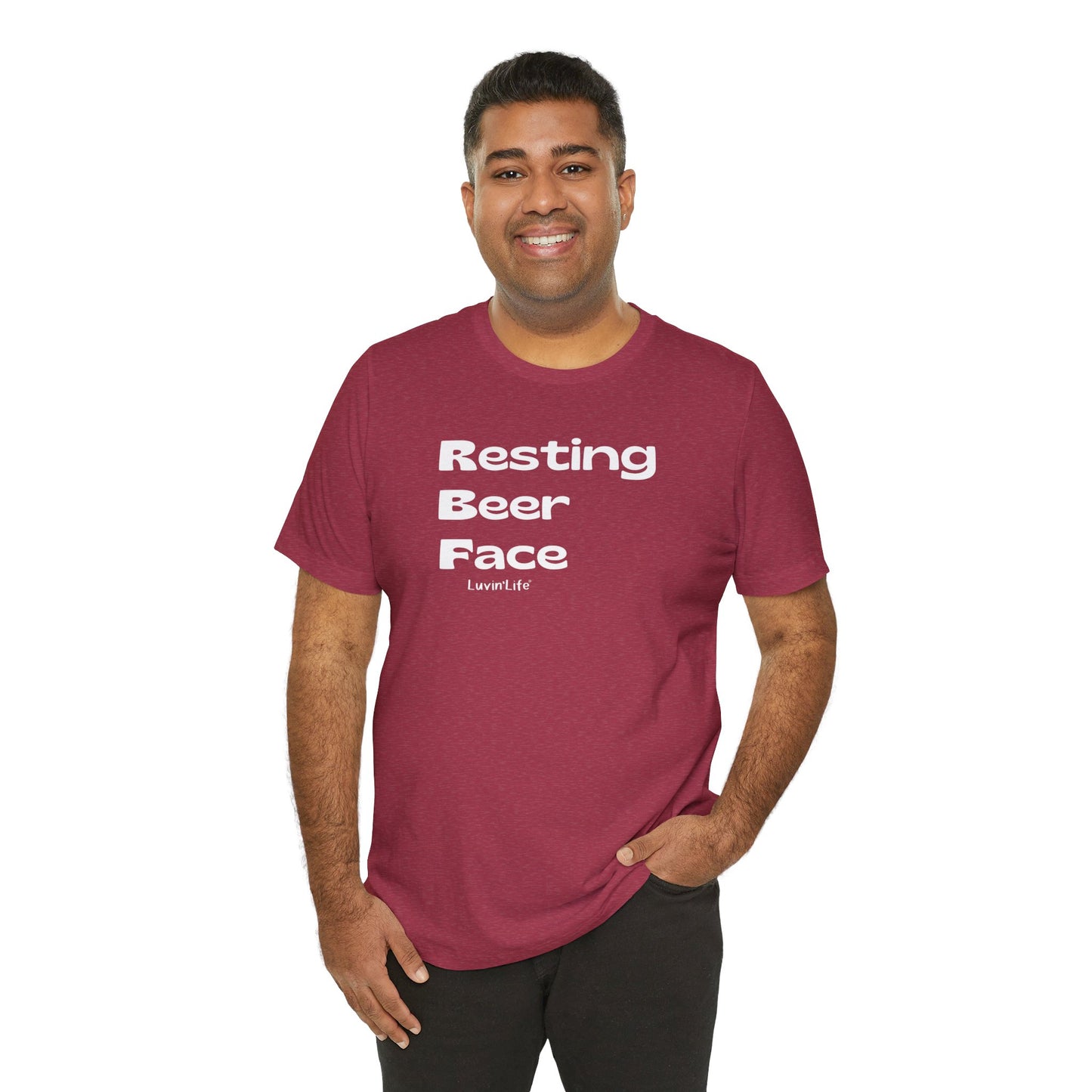 RESTING BEER FACE - Bella+Canvas Unisex Jersey Short Sleeve Tee (+5xl)