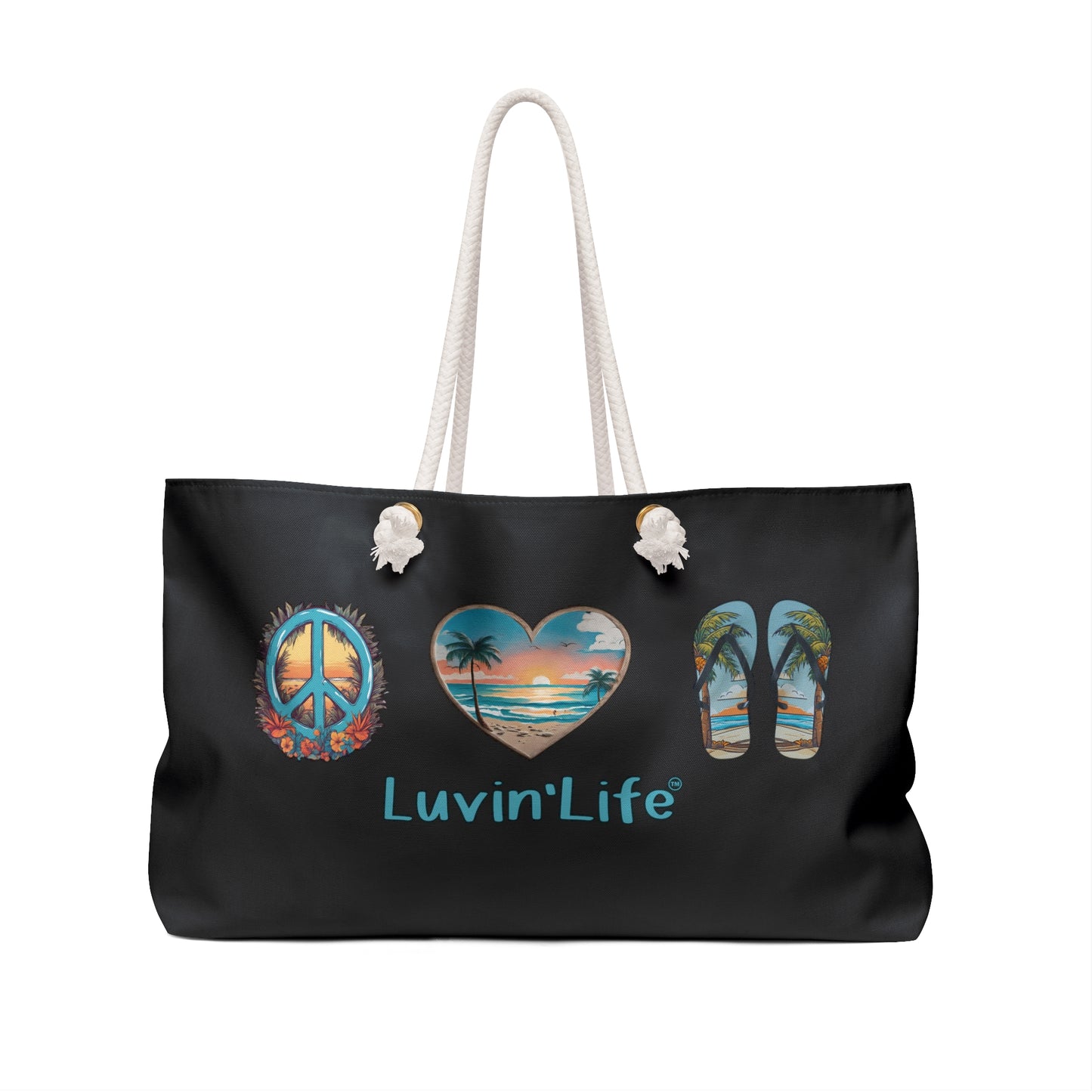 PEACE LOVE FLIP FLOPS  - Weekender Bag