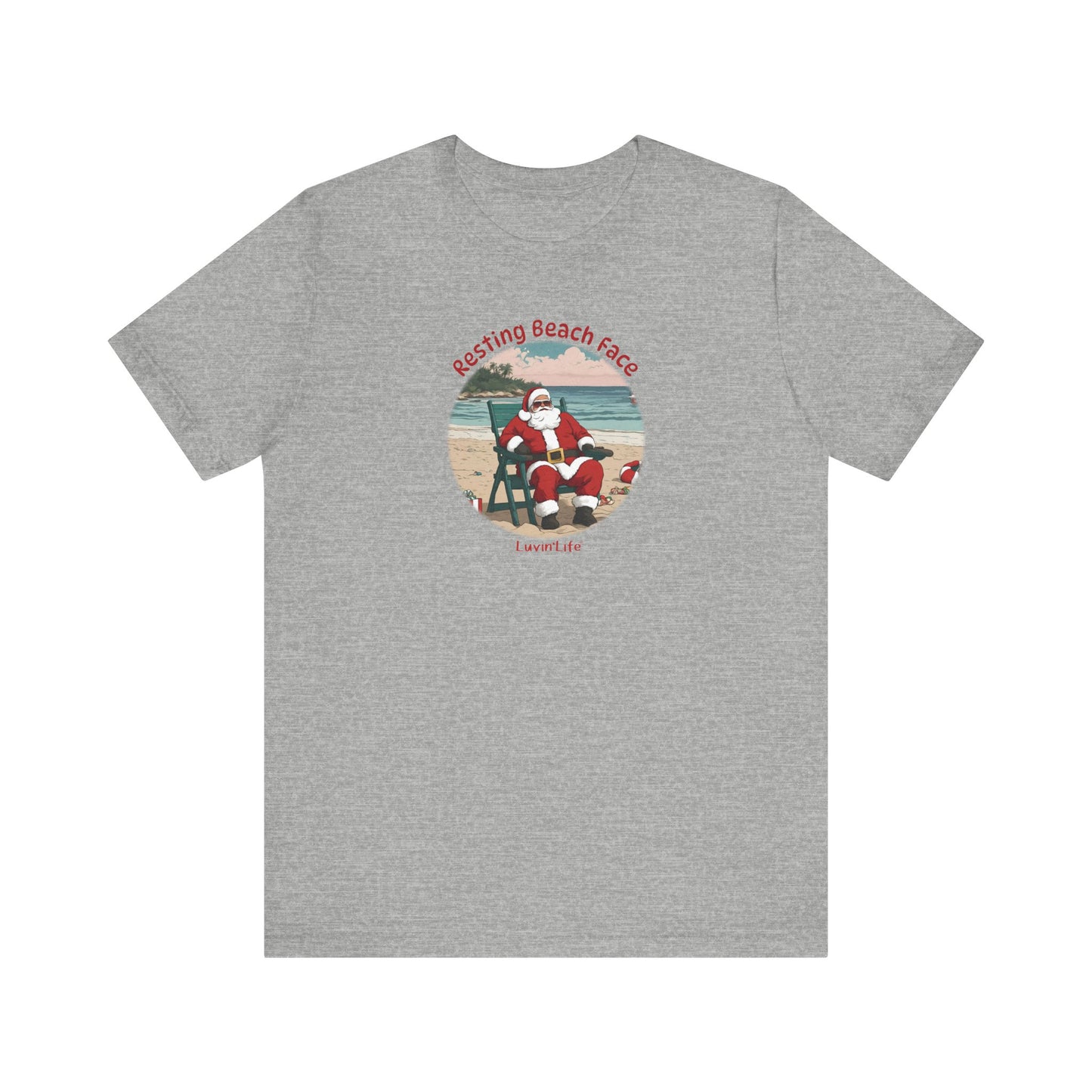 RESTING BEACH FACE - SANTA - Bella+Canvas Unisex Short Sleeve Tee (+5XL)