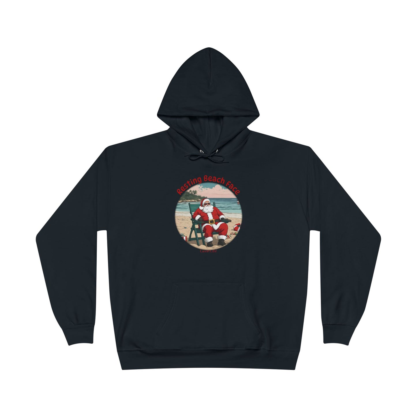 RESTING BEACH FACE - SANTA - Unisex Pullover Hoodie Sweatshirt (+3XL)