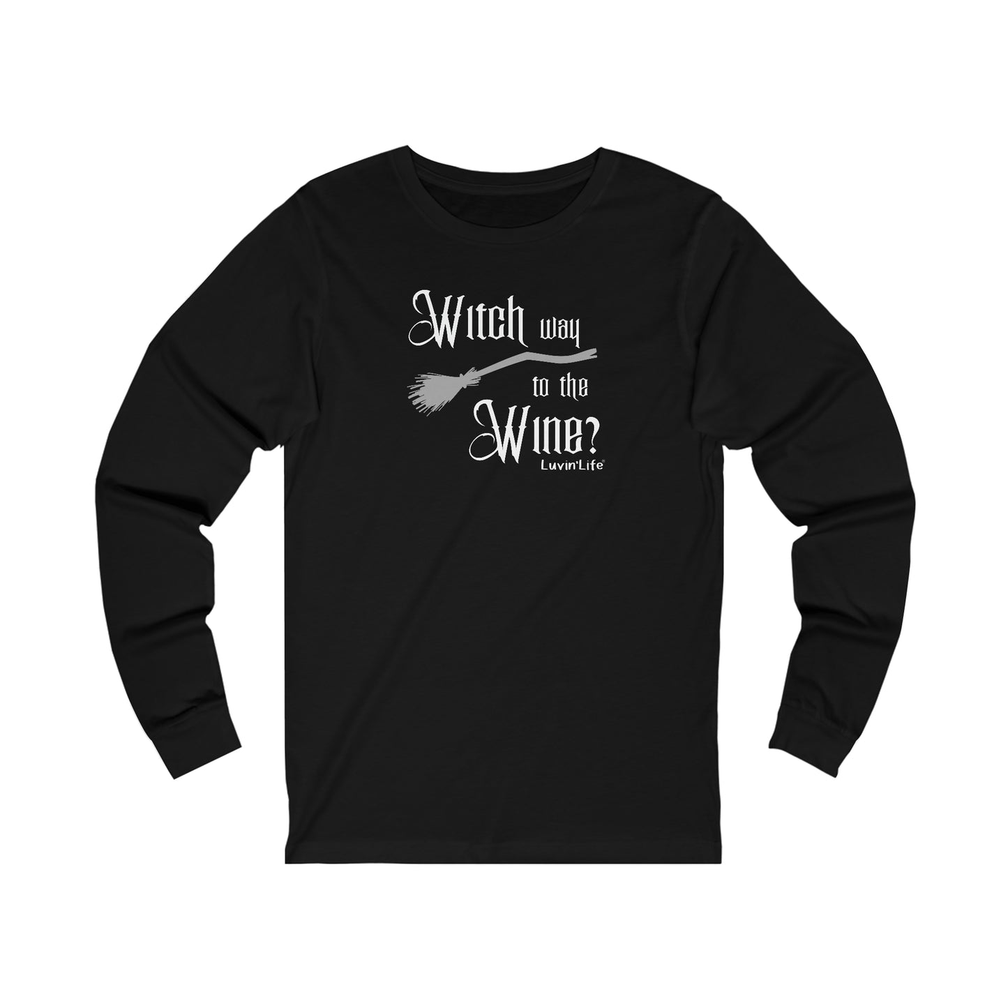 WITCH WAY TO THE WINE - Bella+Canvas Unisex Jersey Long Sleeve Tee