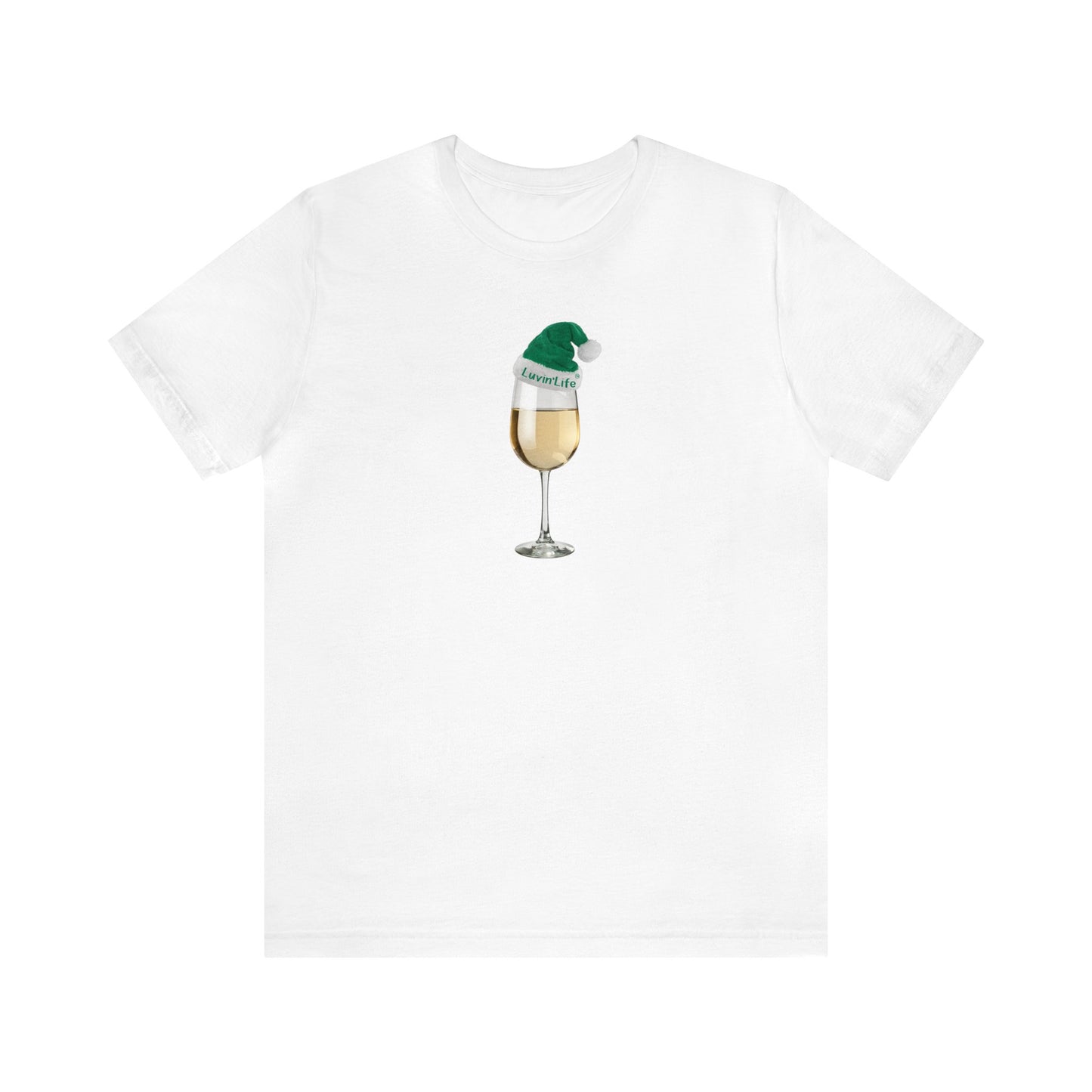 WHITE WINE SANTA HAT - Bella+Canvas - Unisex Jersey Short Sleeve Tee (3XL)