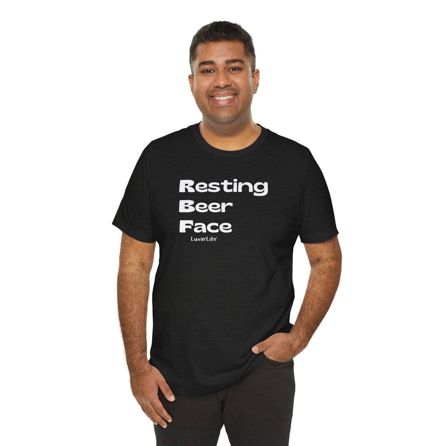 RESTING BEER FACE - Bella+Canvas Unisex Jersey Short Sleeve Tee (+5xl)