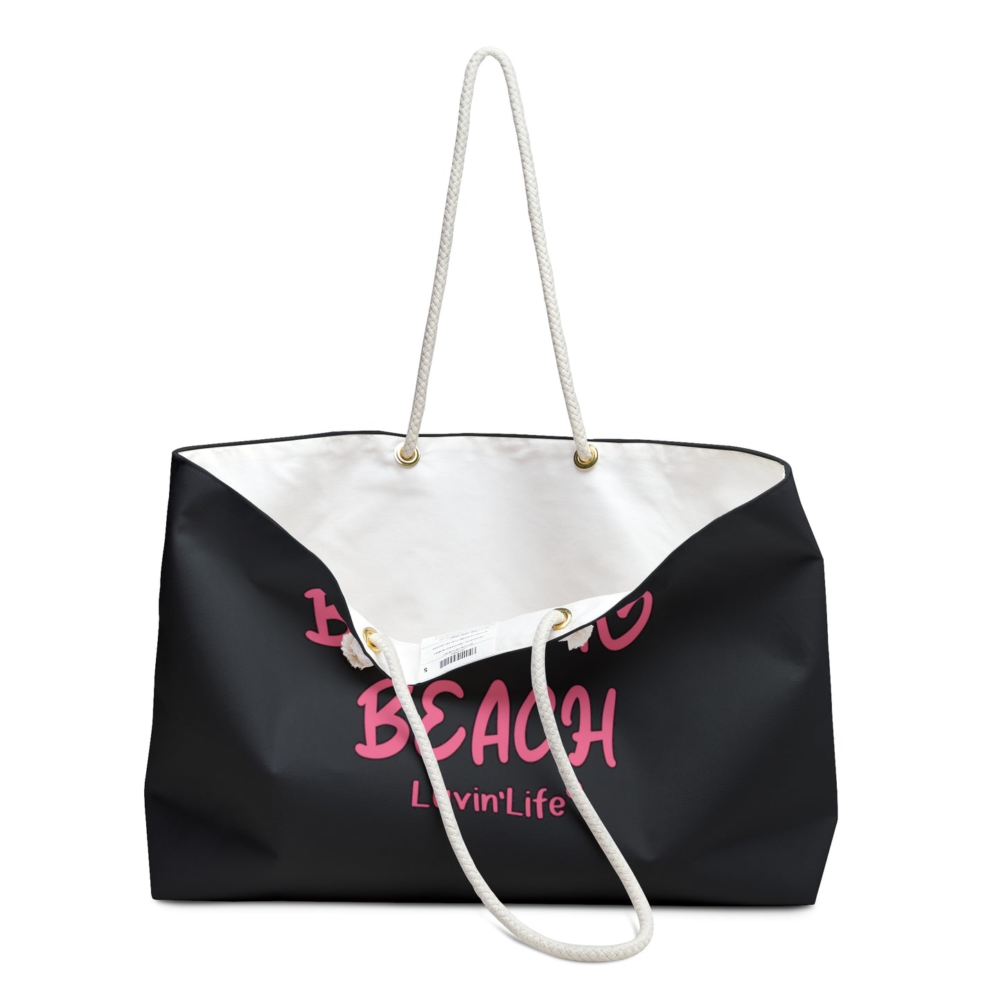 BORN TO BEACH - Weekender Bag (black/pink)