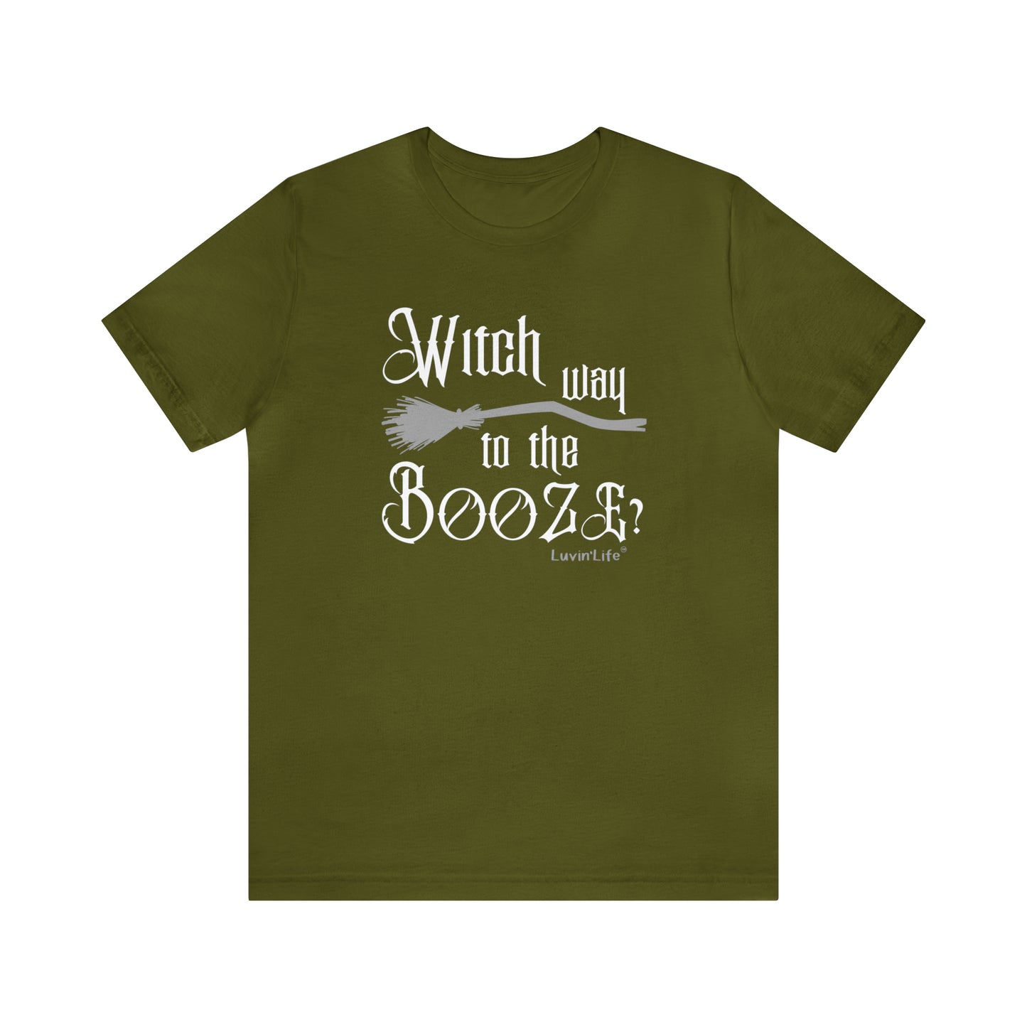 WITCH WAY TO THE BOOZE - Bella+Canvas Unisex Jersey Short Sleeve Tee (+3XL)