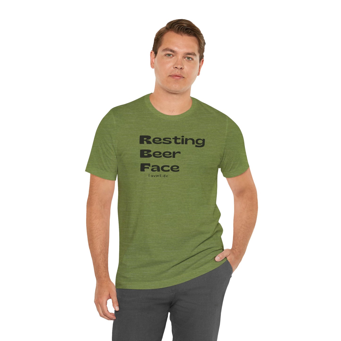 RESTING BEER FACE - Bella+Canvas Unisex Jersey Short Sleeve Tee (+5xl)