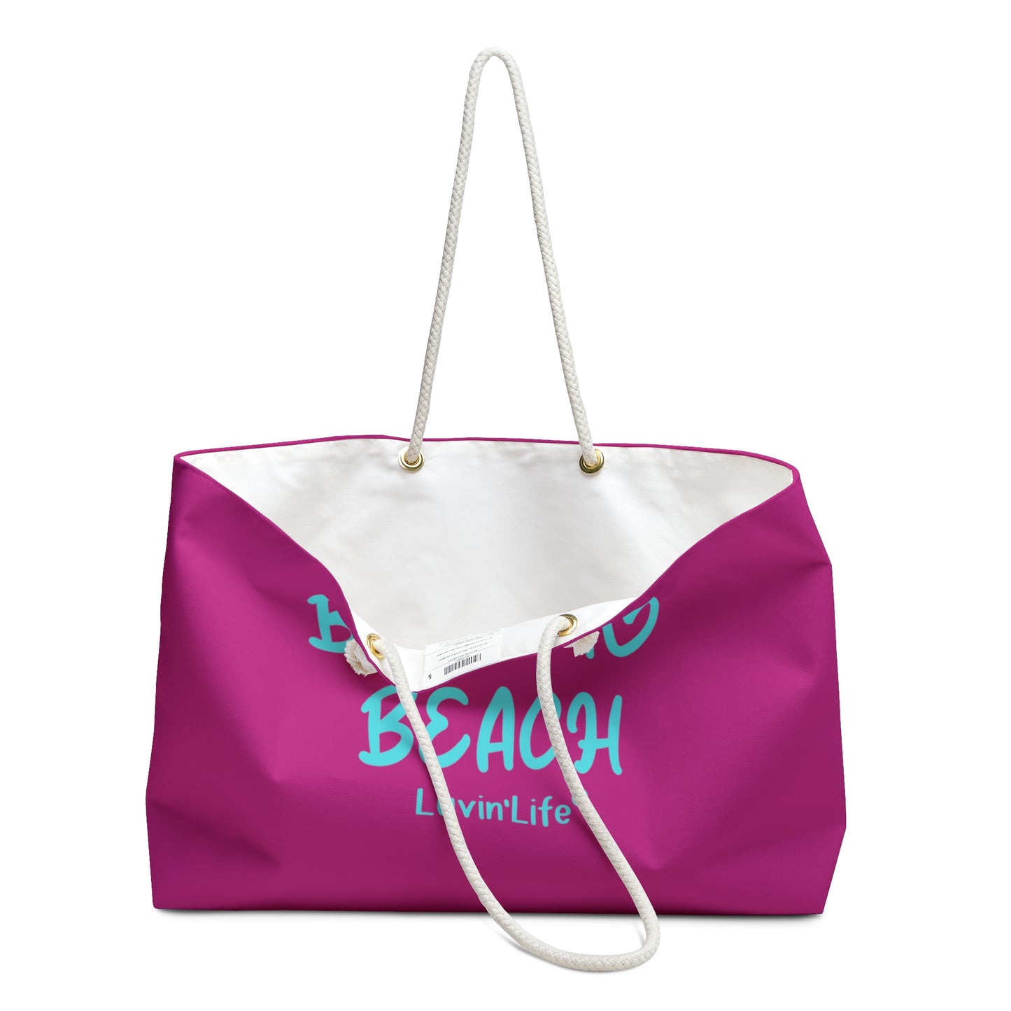 BORN TO BEACH - Weekender Bag (fuchsia/teal)