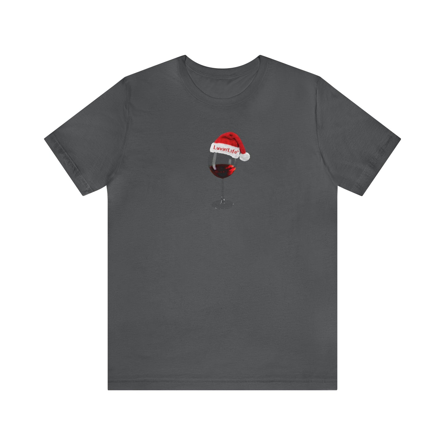 RED WINE SANTA HAT - Bella+Canvas - Unisex Jersey Short Sleeve Tee (+3XL)