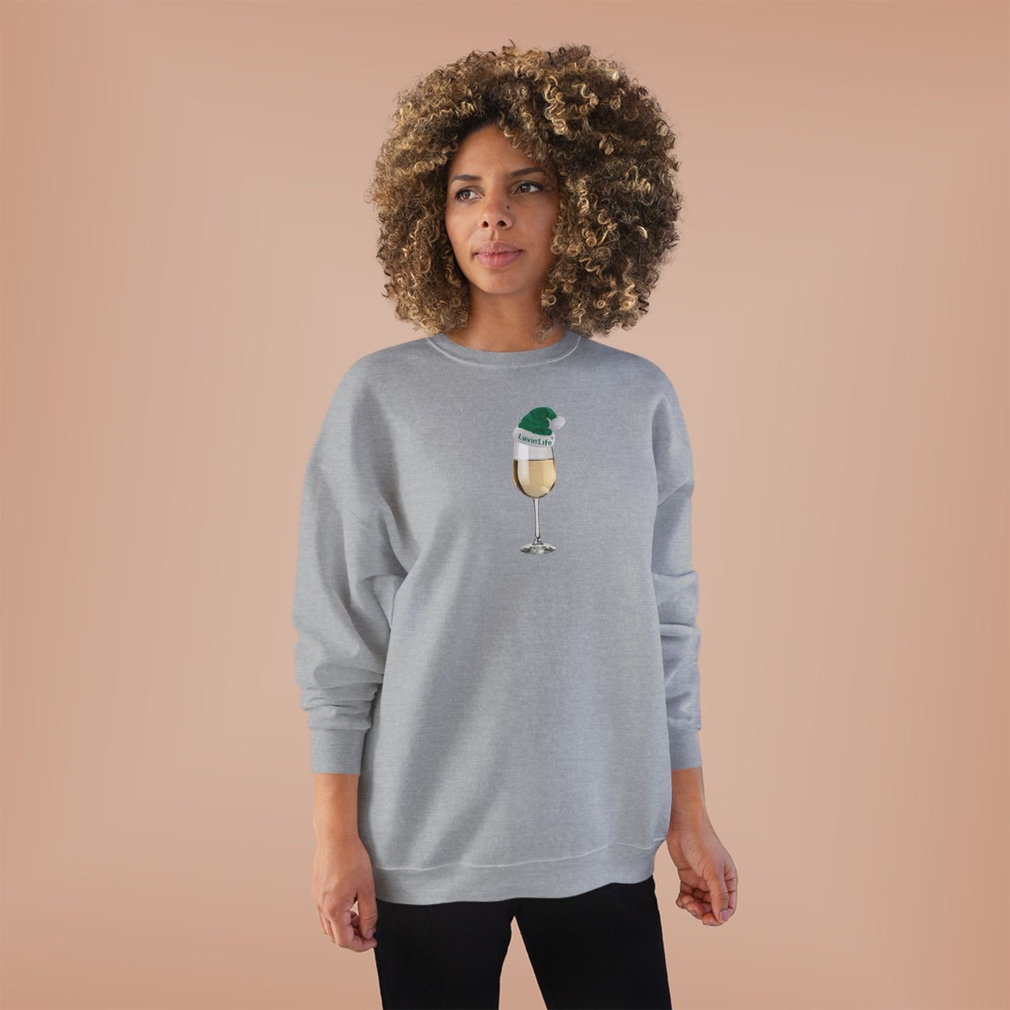 WHITE WINE SANTA HAT - Unisex Crewneck Sweatshirt (+4XL)