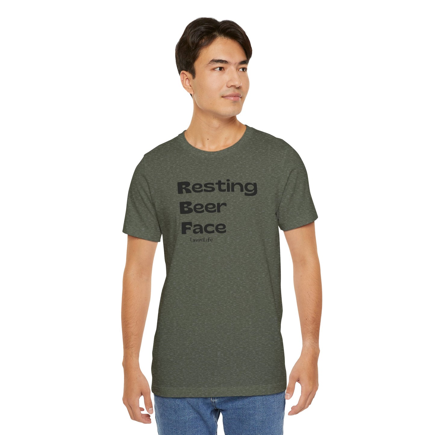 RESTING BEER FACE - Bella+Canvas Unisex Jersey Short Sleeve Tee (+5xl)