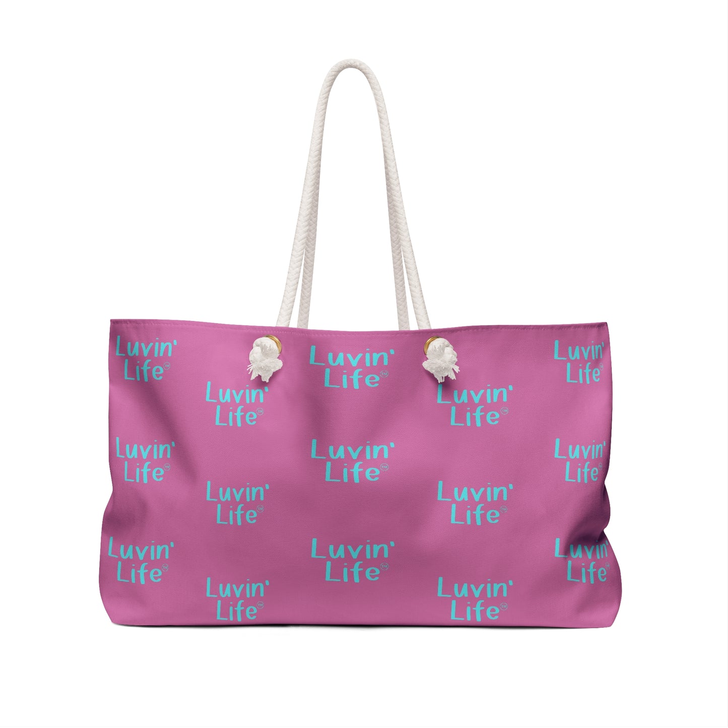 Luvin'Life TEAL on FUSIA - Beach/Weekender Tote Bag