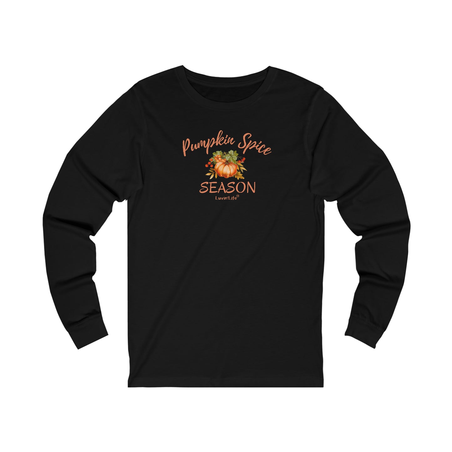 PUMPKIN SPICE SEASON - Bella+Canvas Unisex Jersey Long Sleeve Tee (+3XL)