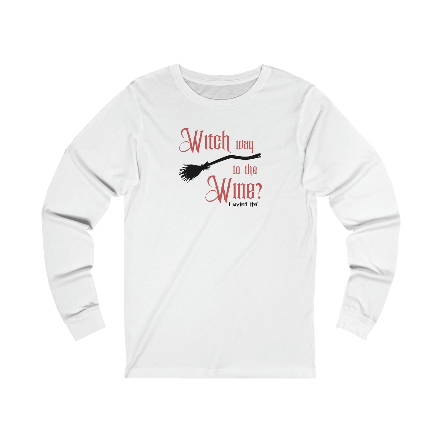 WITCH WAY TO THE WINE - Bella+Canvas Unisex Jersey Long Sleeve Tee (+3XL)