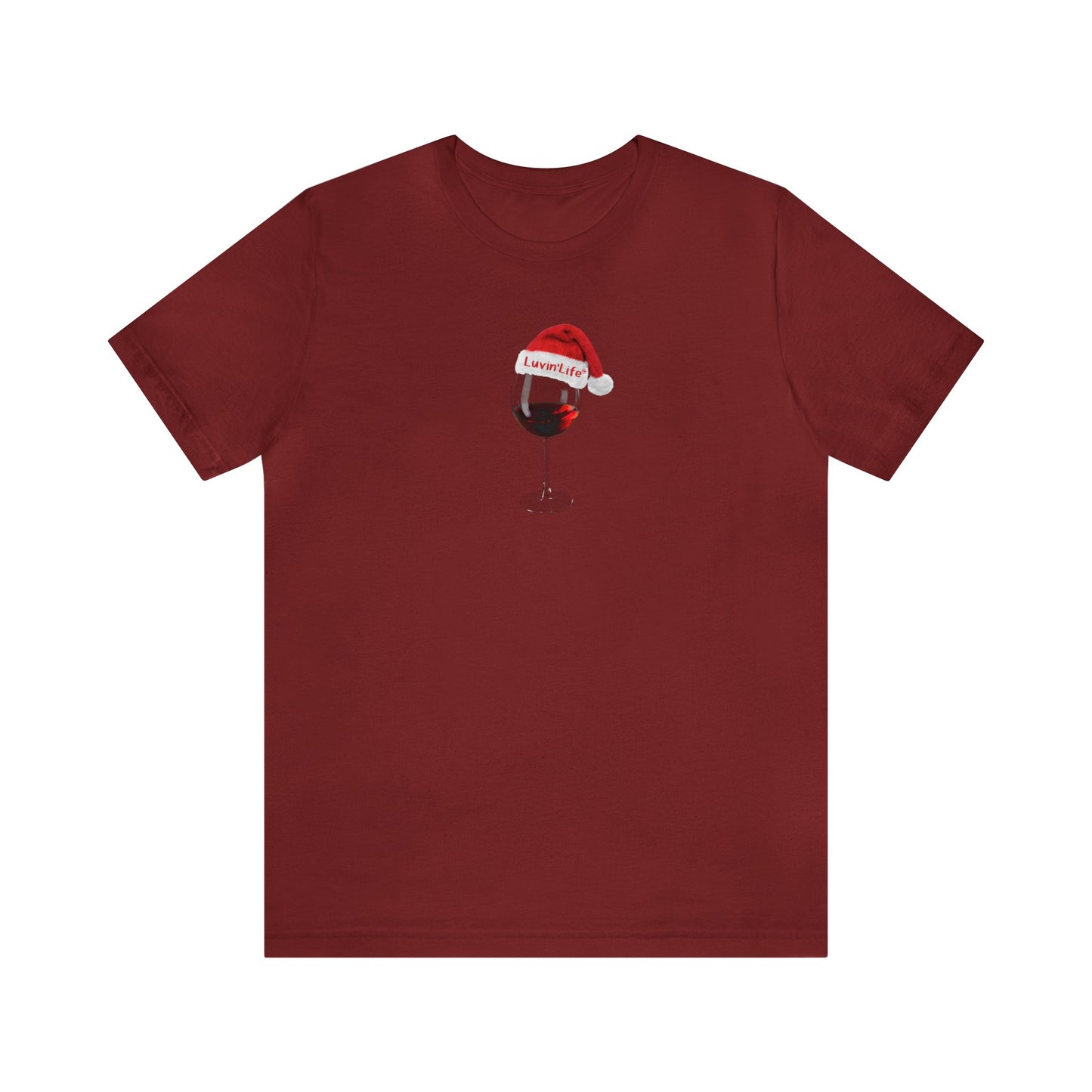 RED WINE SANTA HAT - Bella+Canvas - Unisex Jersey Short Sleeve Tee (+3XL)