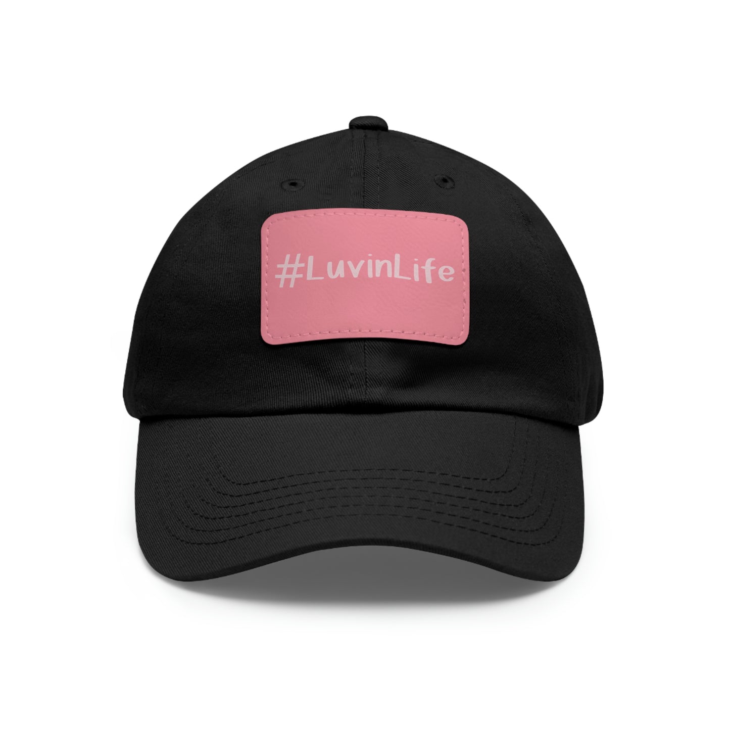 #LUVINLIFE - Pink Font - Hat with Leather Patch