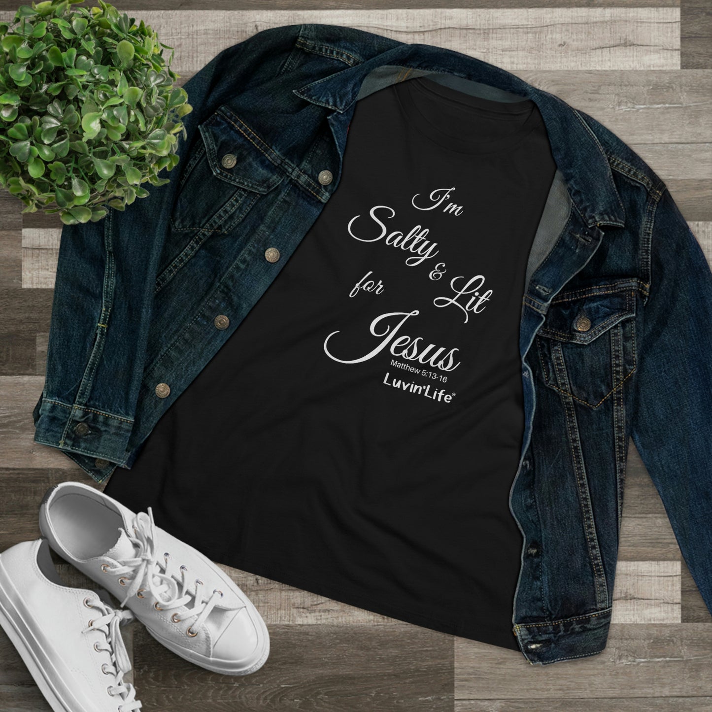 I'M SALTY & LIT FOR JESUS - Bella+Canvas - Women's Premium Tee