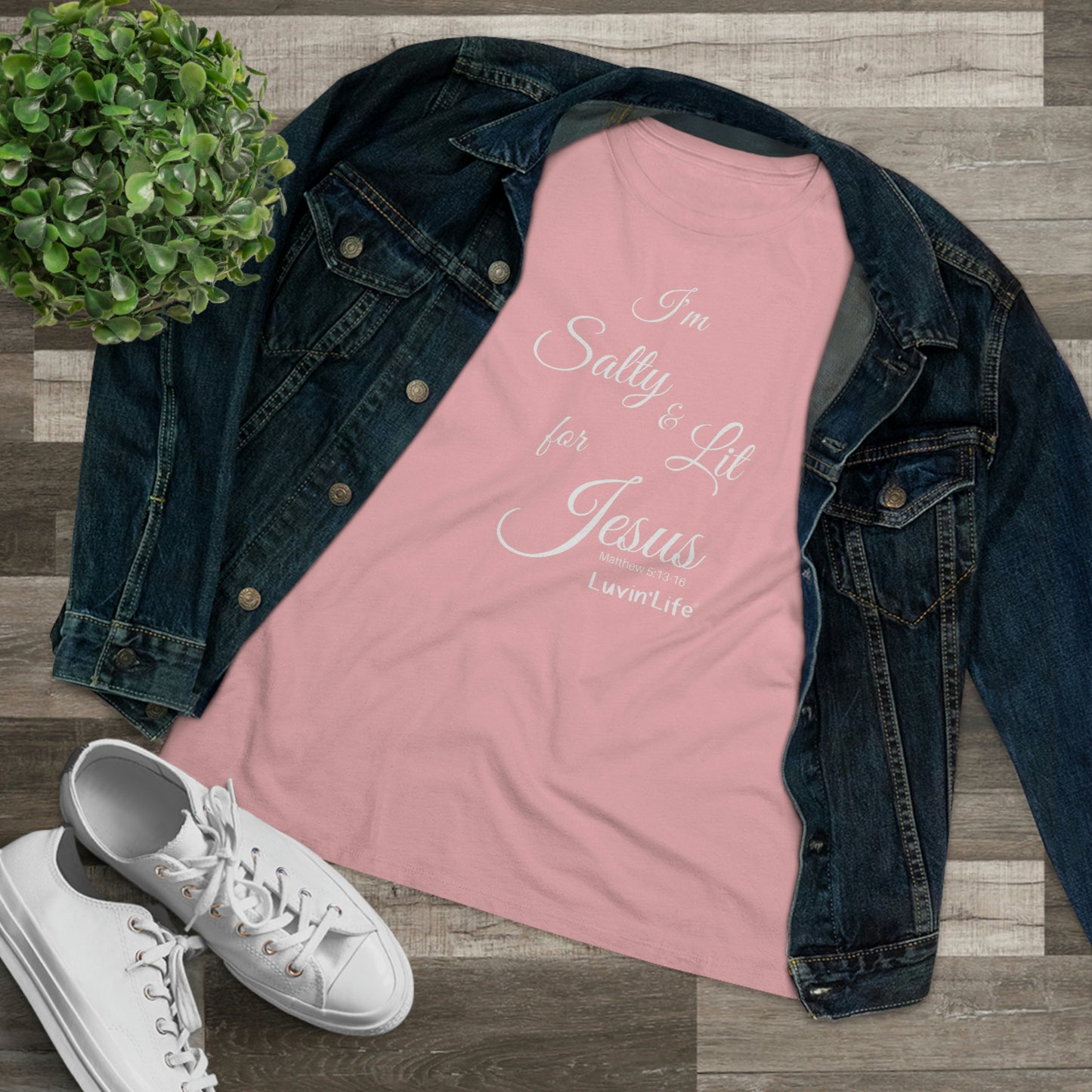 I'M SALTY & LIT FOR JESUS - Bella+Canvas - Women's Premium Tee