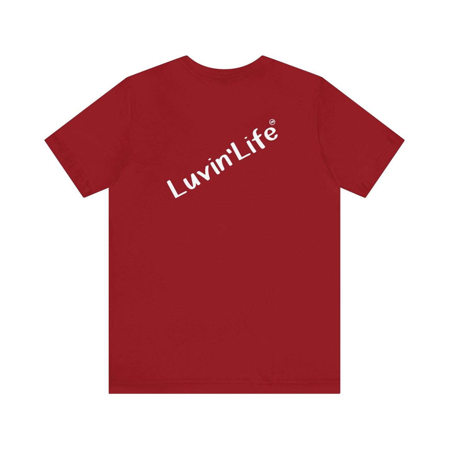 LUVIN'LIFE - diagonal white font - Bella+Canvas Unisex Jersey Short Sleeve Tee