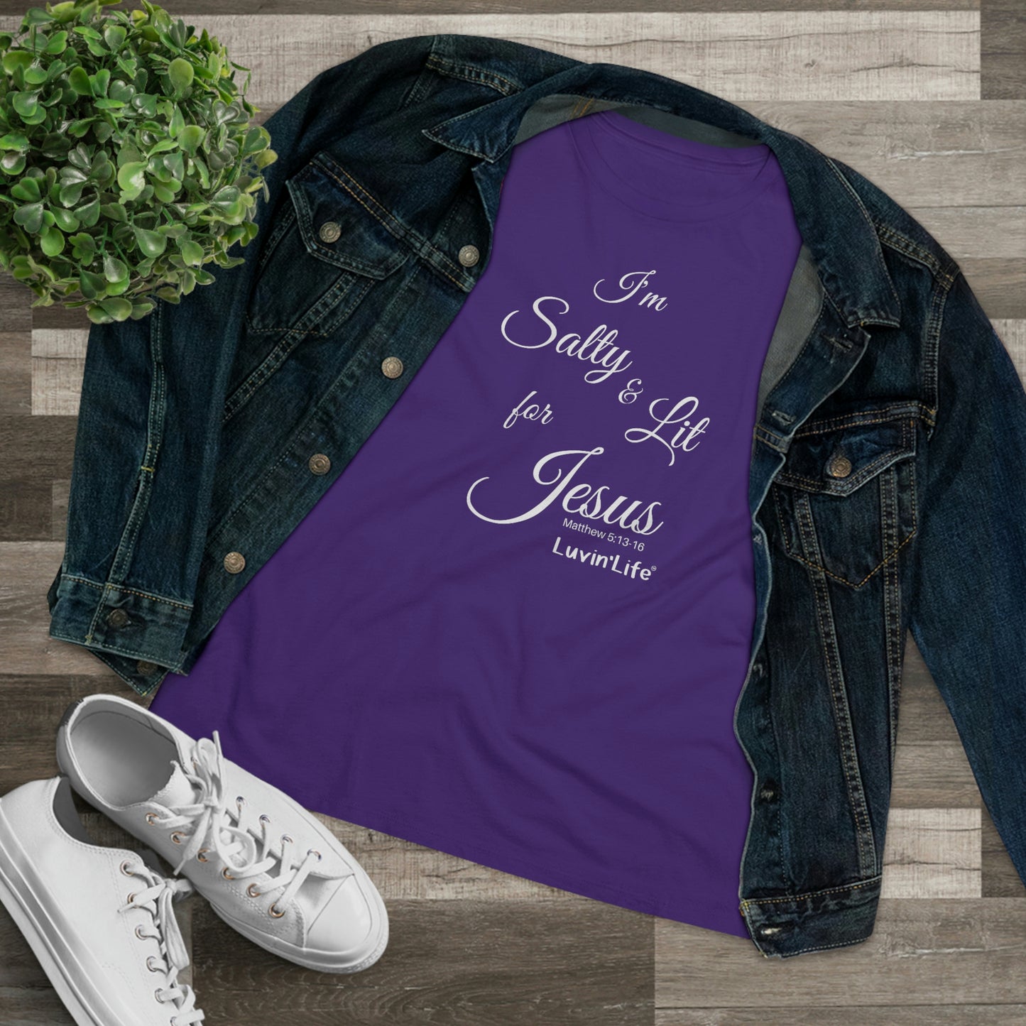 I'M SALTY & LIT FOR JESUS - Bella+Canvas - Women's Premium Tee