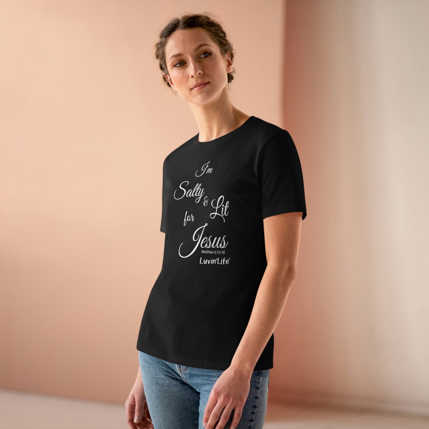 I'M SALTY & LIT FOR JESUS - Bella+Canvas - Women's Premium Tee