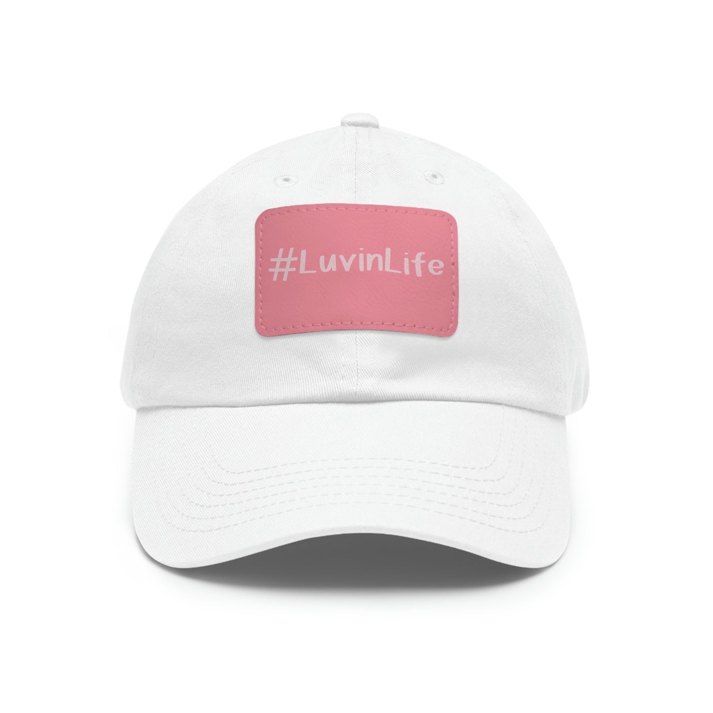 #LUVINLIFE - Pink Font - Hat with Leather Patch