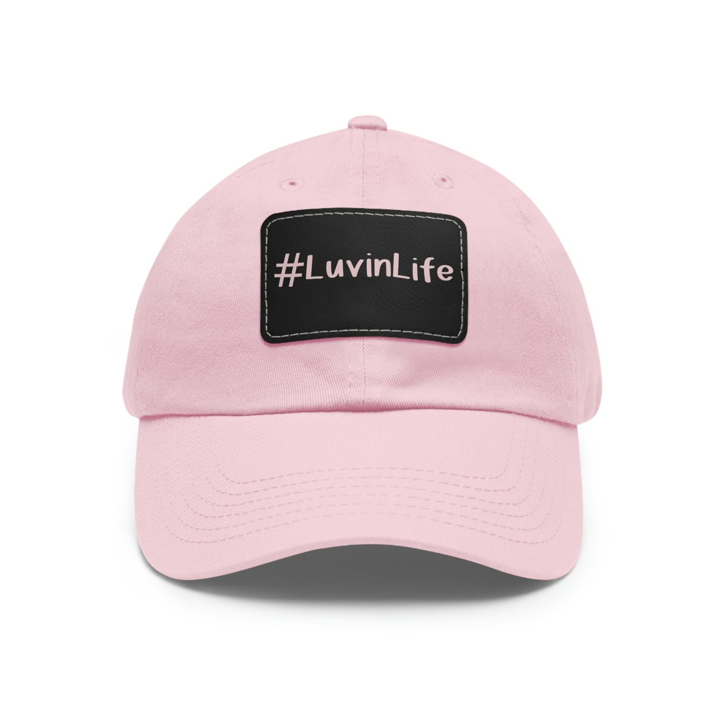 #LUVINLIFE - Pink Font - Hat with Leather Patch