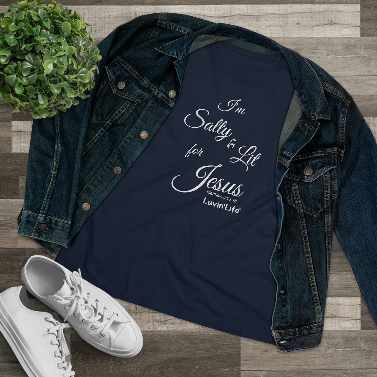 I'M SALTY & LIT FOR JESUS - Bella+Canvas - Women's Premium Tee