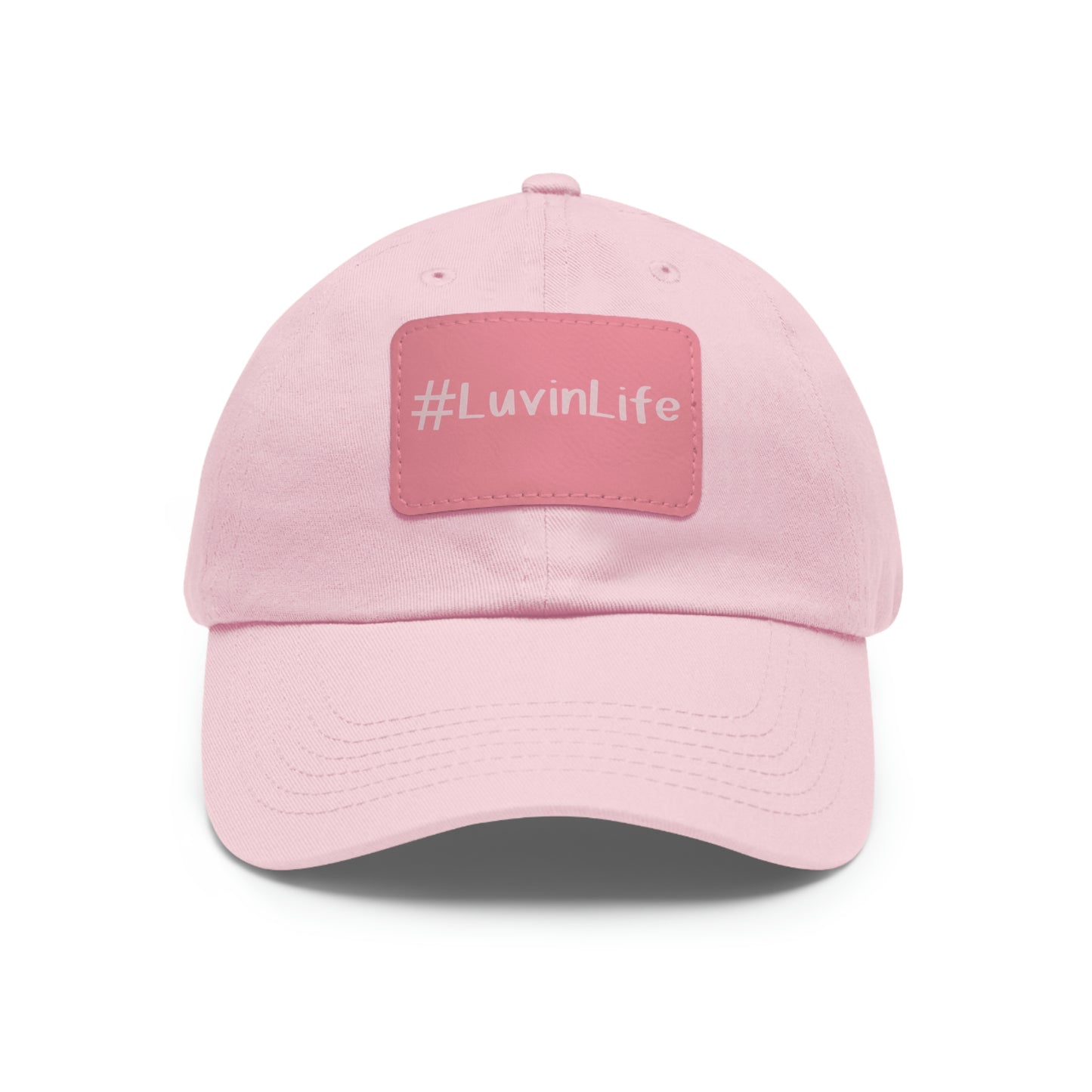 #LUVINLIFE - Pink Font - Hat with Leather Patch