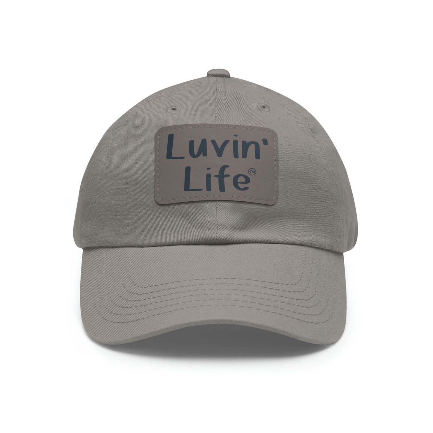 Luvin'Life - Navy text - Hat with Leather Patch