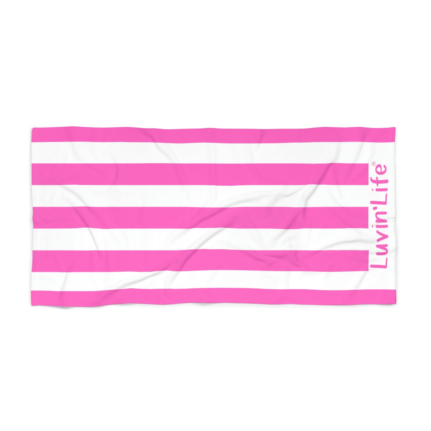 Luvin'Life Beach Towel - pink stripe 36" x 72"