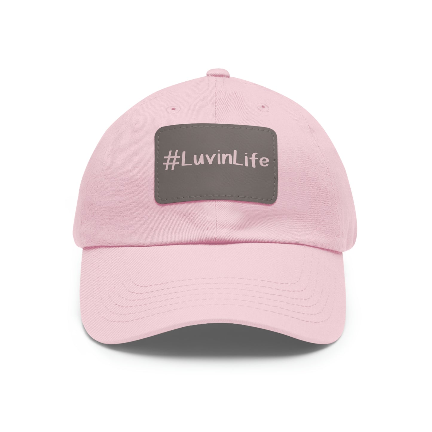 #LUVINLIFE - Pink Font - Hat with Leather Patch